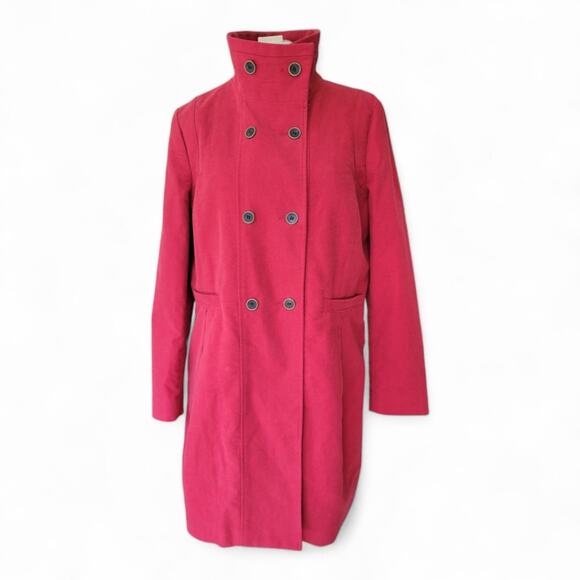 MNG Brushed Cotton Pea Coat Mid Length Size Large Red - Picture 6 of 9